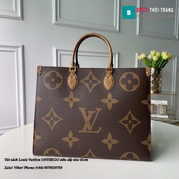 Túi xách Louis Vuitton ONTHEGO siêu cấp 2 mặt nâu đen size 41cm - M44576 (1)