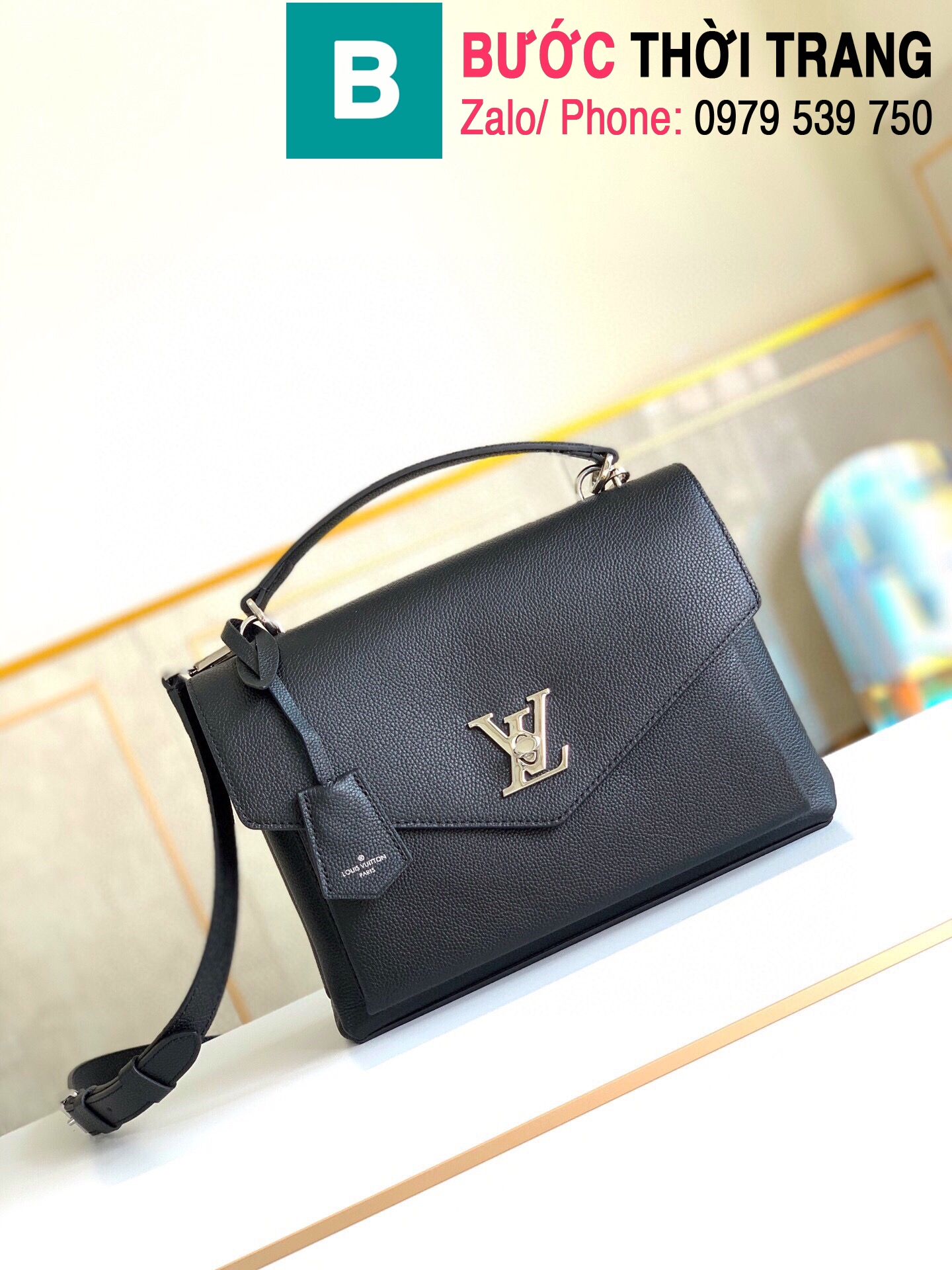 Louis Vuitton Top Handle My Lockme G With Accessories Noir Black in  Calfskin with Silvertone  US